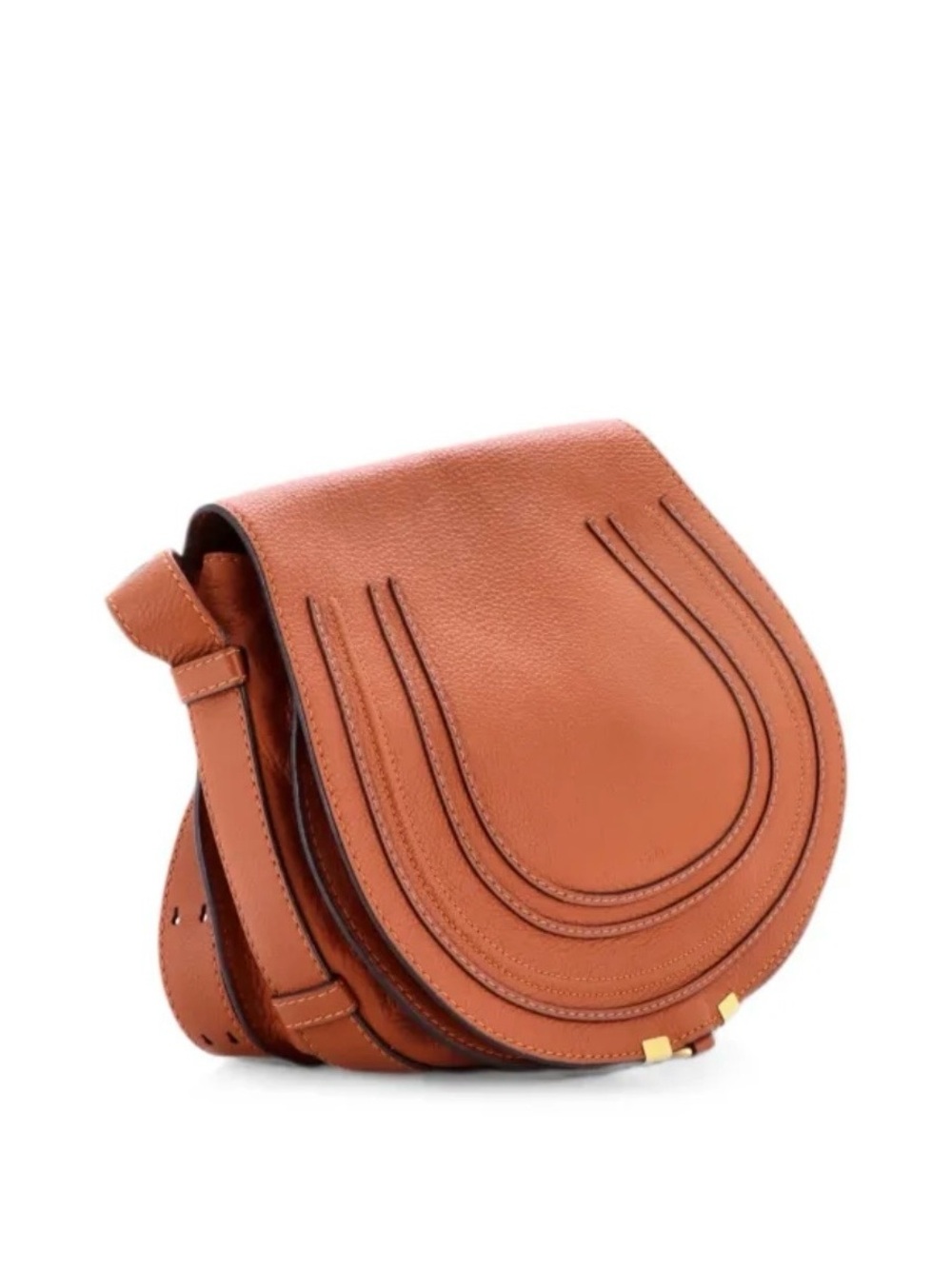 Chloe Marcie Crossbody Bag in Cognac Brown